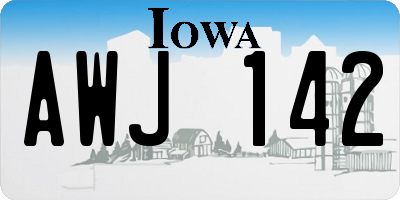 IA license plate AWJ142