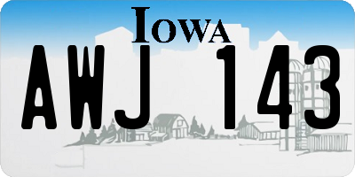 IA license plate AWJ143
