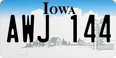 IA license plate AWJ144