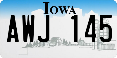 IA license plate AWJ145