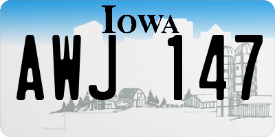 IA license plate AWJ147