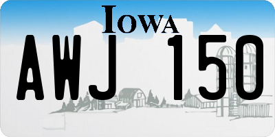 IA license plate AWJ150