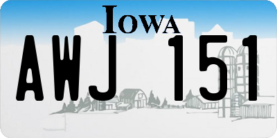 IA license plate AWJ151