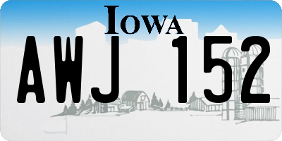 IA license plate AWJ152