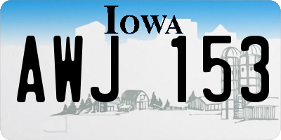 IA license plate AWJ153