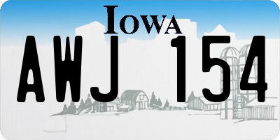 IA license plate AWJ154