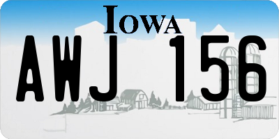 IA license plate AWJ156
