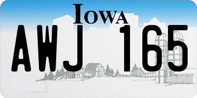 IA license plate AWJ165