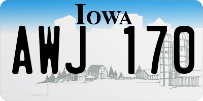 IA license plate AWJ170