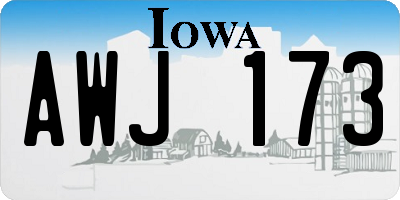 IA license plate AWJ173