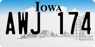 IA license plate AWJ174