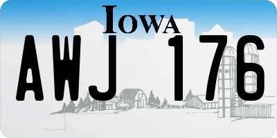 IA license plate AWJ176