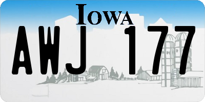 IA license plate AWJ177