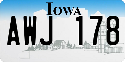 IA license plate AWJ178