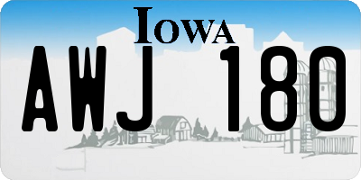 IA license plate AWJ180