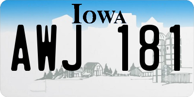 IA license plate AWJ181