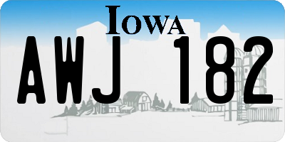 IA license plate AWJ182