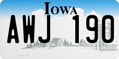 IA license plate AWJ190