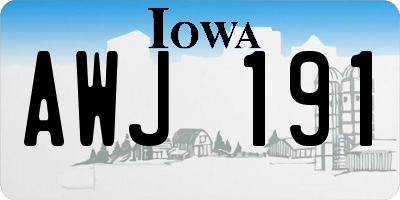 IA license plate AWJ191