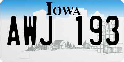 IA license plate AWJ193
