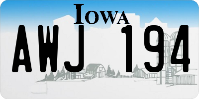 IA license plate AWJ194