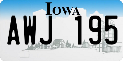 IA license plate AWJ195