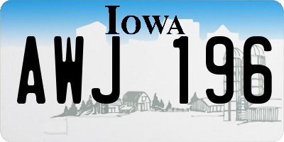 IA license plate AWJ196