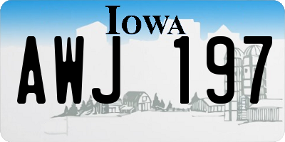 IA license plate AWJ197