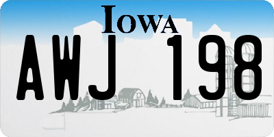 IA license plate AWJ198