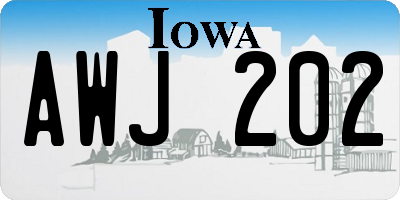 IA license plate AWJ202