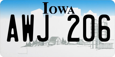 IA license plate AWJ206