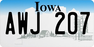 IA license plate AWJ207