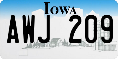 IA license plate AWJ209