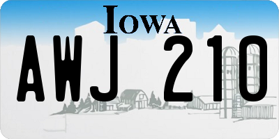 IA license plate AWJ210
