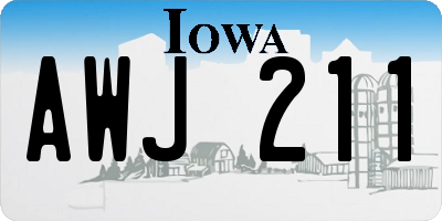 IA license plate AWJ211