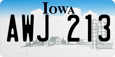 IA license plate AWJ213