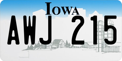IA license plate AWJ215