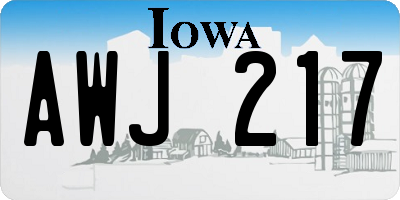 IA license plate AWJ217