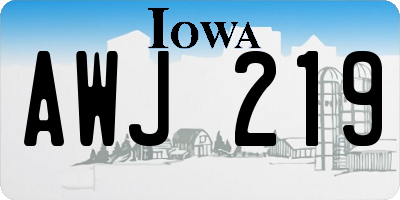 IA license plate AWJ219