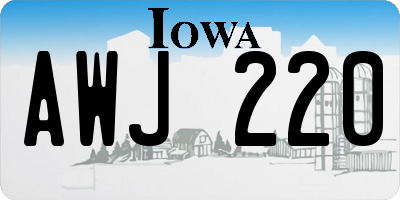 IA license plate AWJ220