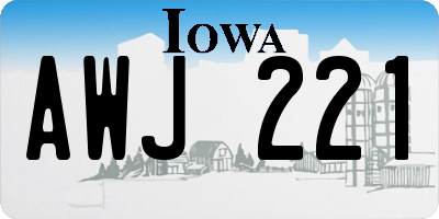 IA license plate AWJ221