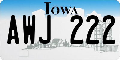 IA license plate AWJ222