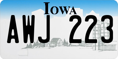 IA license plate AWJ223
