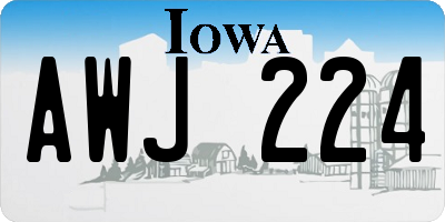 IA license plate AWJ224
