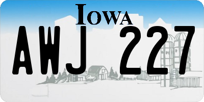 IA license plate AWJ227