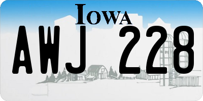 IA license plate AWJ228