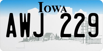 IA license plate AWJ229