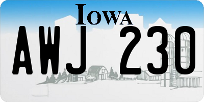IA license plate AWJ230