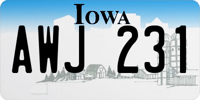 IA license plate AWJ231