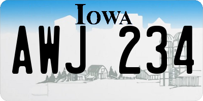 IA license plate AWJ234